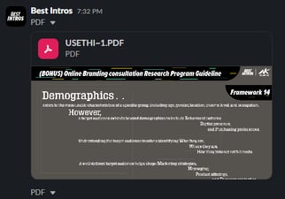 Front cover of the Brand Target Audience Guideline shared in Slack
