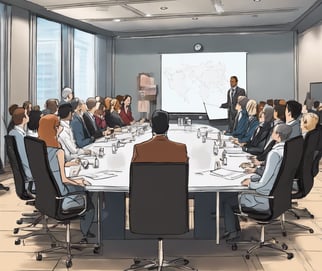 consultant making a presentation to a board