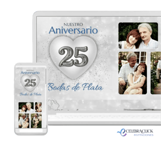 Invitación digital web para todo dispositivo Aniversario - Celebraclick