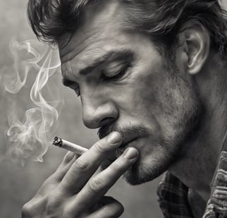 a man addicted to smoking