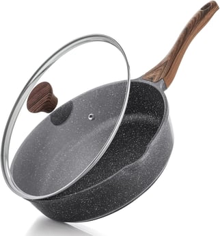 Nonstick Deep Frying Pan Skillet, 10/11/12-inch Saute Pan with Lid, Stay-cool Handle, Chef 