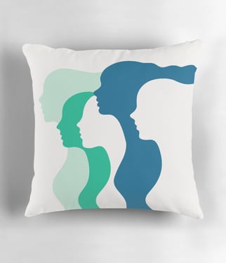 Women side by side Throw pillow