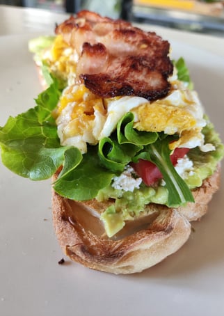 Sunset Drift tavern , in Ksamil Albania , breakfast