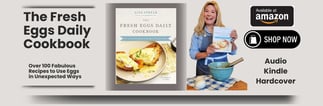 a woman holding a book and a cookbook