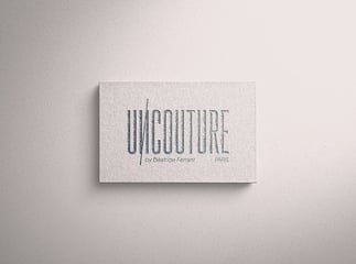 Design de la carte de visite d'Uncouture, maison de haute couture
