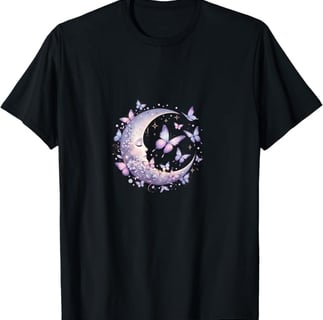Crescent moon with butterflies and a beautiful lavender color