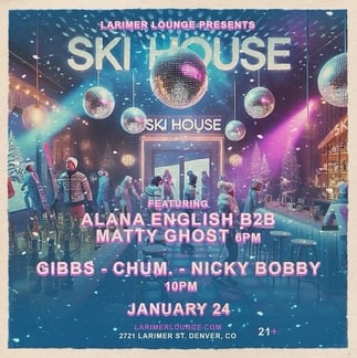 Event flyer for chum. at Larimer Lounge in Denver on January 24, 2025.