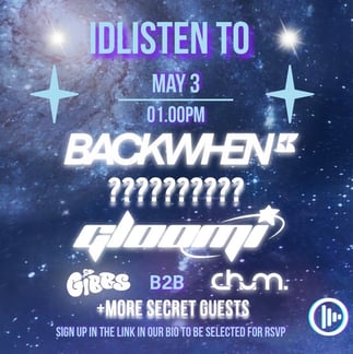 Event flyer for chum. at a Denver Rooftop Show on May 3, 2025.