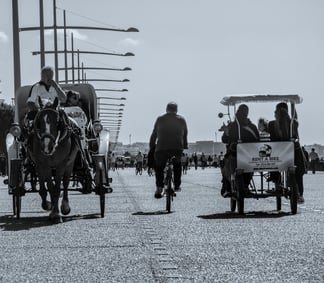 Thessaloniki Tuktuk Bicycle and horses in one picture