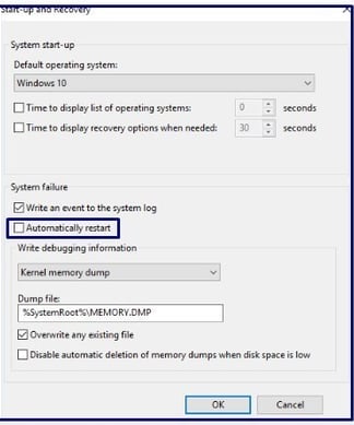 screenshot show automatically restart