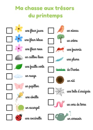 chasses aux trésors du printemps