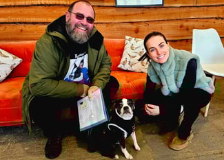 Yoki getting her Health Certificate from vet Lizzie from PAWSPORT.