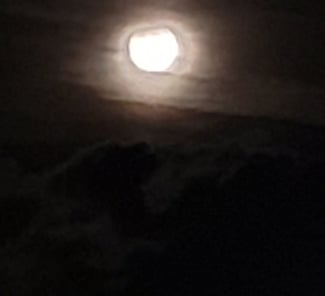 The Lunar Eclipse as seen from Reno, NV on September 18, 2024 with some clouds.