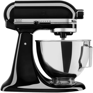 a kitchenaid mixer with a mixer and a bowl