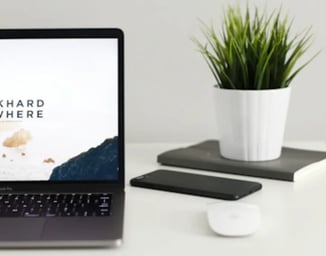 laptop on a desk
