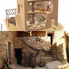 Illustrated kataluma with animals downstairs