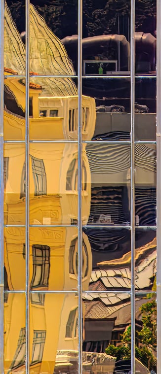 The building isn’t a rigid box but features gently curving walls and rounded edges