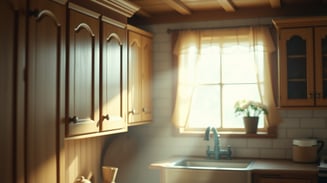 wooden cabinets