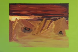 D'après "Seul sur mars". Châssis bois & toile, 40x33cm. 90€.