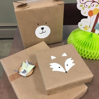 kraft paper wrapped gifts
