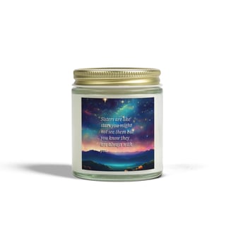 a jar of candles with a quote on it