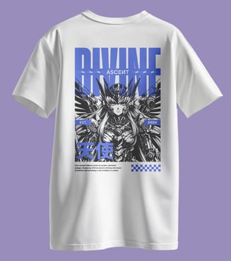 a white t - shirt with a graphic of a demon