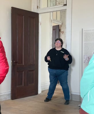 tour guide at Lakeport Plantation in Lake Village, Arkansas