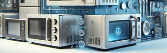 Diversos modelos de micro-ondas modernos