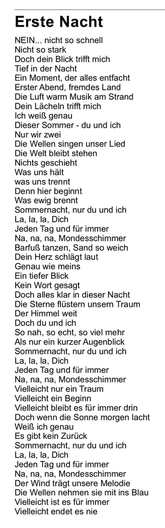 Lyric of a song