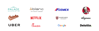 Logotipos de empresas como Google, KFC, Netflix y Harvard que usan productos de GotFreshBreath®.