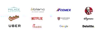 Logotipos de empresas como Google, KFC, Netflix y Harvard que usan productos de GotFreshBreath®.