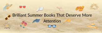 Brilliant summer reads with soft sand and playful icons — books and joy for the season