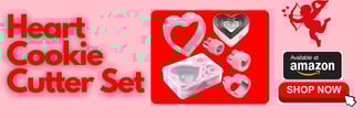 a heart shaped cookie cutter set with a heart shaped cookie cutter
