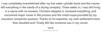 Lisa M., Ellerslie homeowner, explains how Christian doubled her settlement after insurer delays