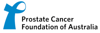 PCFA logo, prostate cancer awareness, research, and support services in Australia