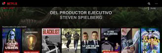 Ejemplo de contenido personalizado en Netflix según historial de películas vistas