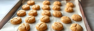 a pan of Peanut Butter & Banana Biscuits dog treats