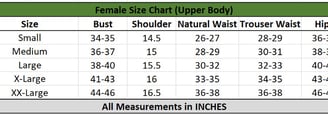 female size chart