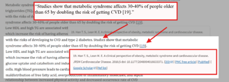 Citing specific information — scientific studies