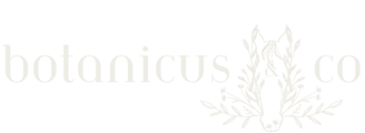 Botanicus and Co Heading with Plant Horse Logo