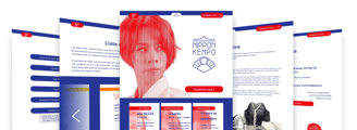 website blue, red and white for the sport "nippon kempo"