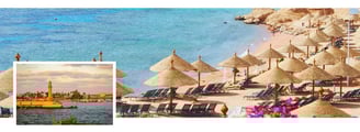 Alexandria e praia em Sharm el Sheik, Egito