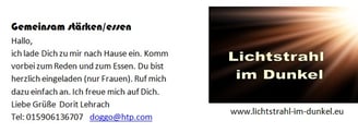 Visitenkarte Lichtstrahl im Dunkel