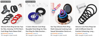 Cock Rings sold on Amazon