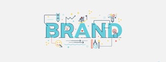 a brand new brand name on a white background