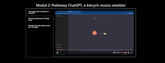 a video game showing a polish chatgpt4 course on a computer screen