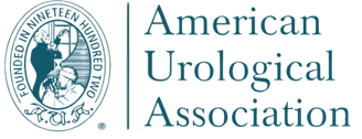 AUA logo, leading authority in urology, advancing urological research and education in the USA