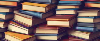 A collection of books neatly arranged on a shelf, featuring titles focused on mindfulness, happiness, and science. The spines display various colors and fonts, reflecting a diverse selection of subjects and authors.