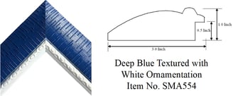 Deep Blue Textured with White Ornamentation Picture Frame