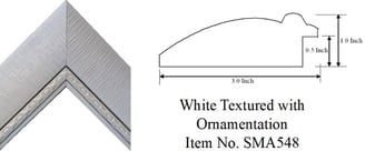 White Textured with Ornamentation Picture Frame